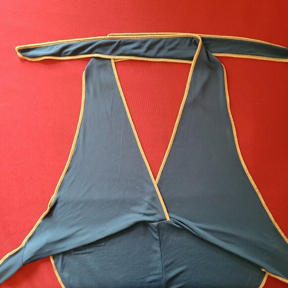 Vintage Y2K | Open Back Blue Apron Top | S/M/L  | Tie Back Halter - Picture 2 of 4